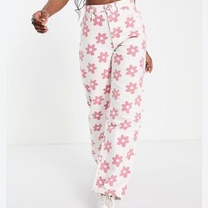 Cotton On | EUC - Floral Print Loose Straight Leg Jean - Size 4